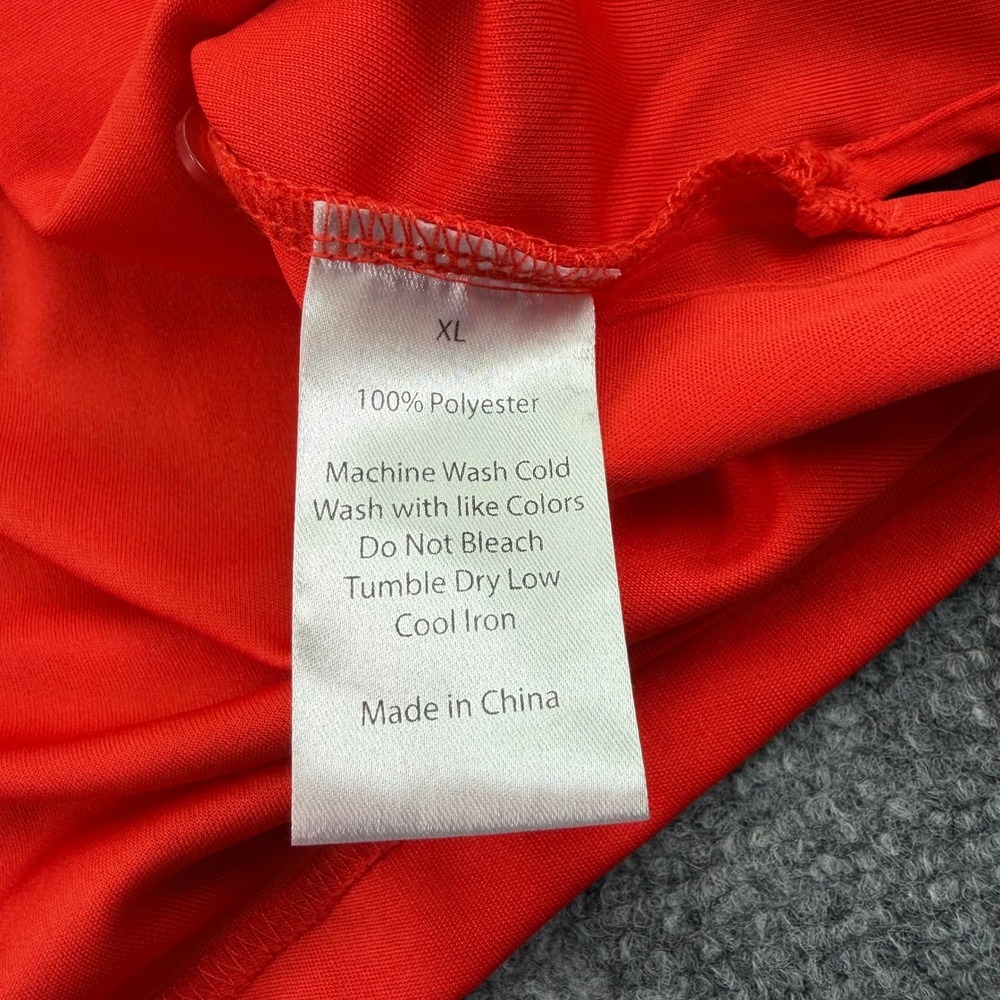 Loudmouth Polo Shirt Mens Extra Large Red Tropical Placket Print Golf Stretch‎ - Picture 5 of 10